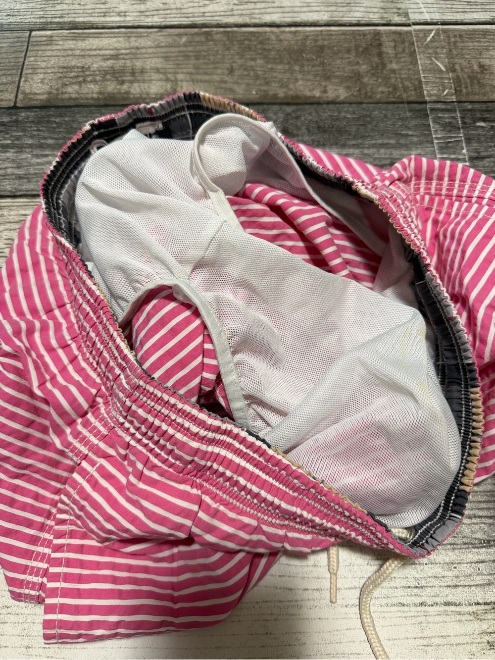 Barbour Striped Lined Swim Trunks Men’s S Pink White (Inseam 6) Drawstring - Picture 10 of 10